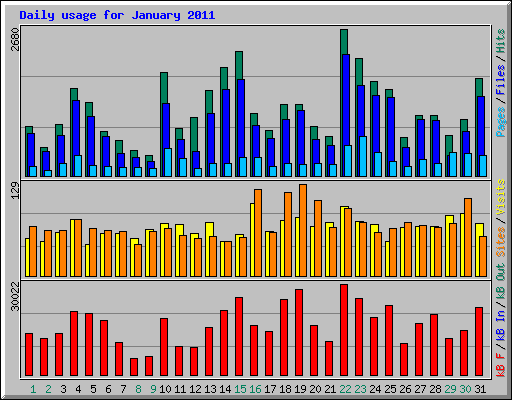 Daily usage for January 2011