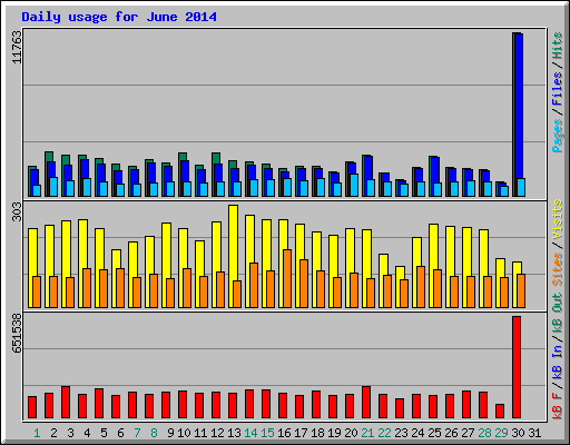 Daily usage for June 2014