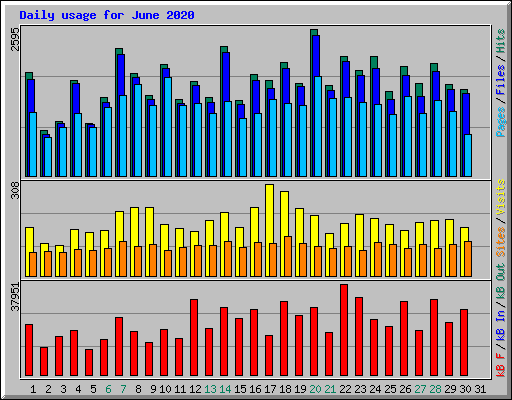 Daily usage for June 2020