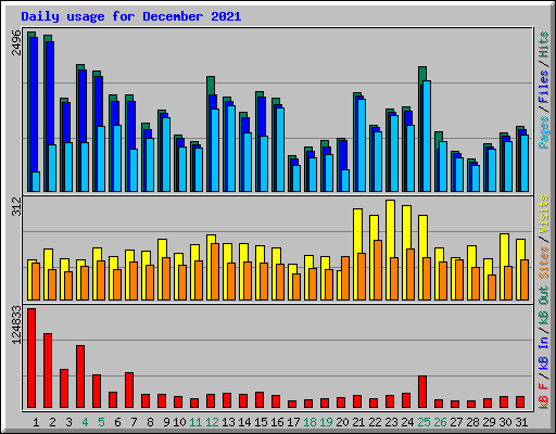 Daily usage for December 2021