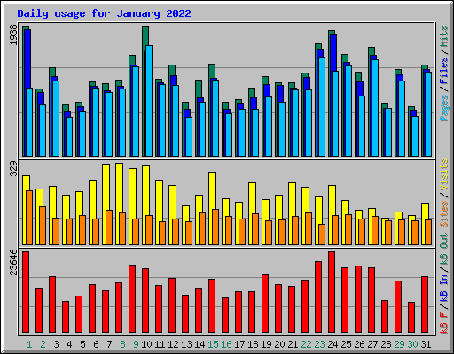 Daily usage for January 2022