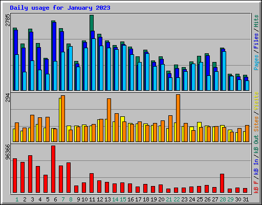 Daily usage for January 2023