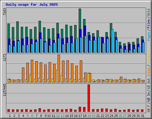 Daily usage for July 2025
