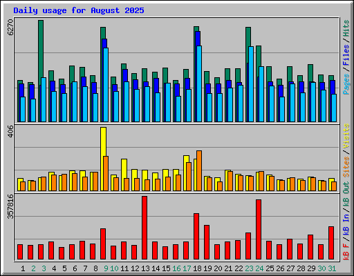 Daily usage for August 2025