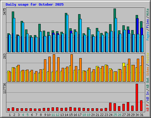 Daily usage for October 2025