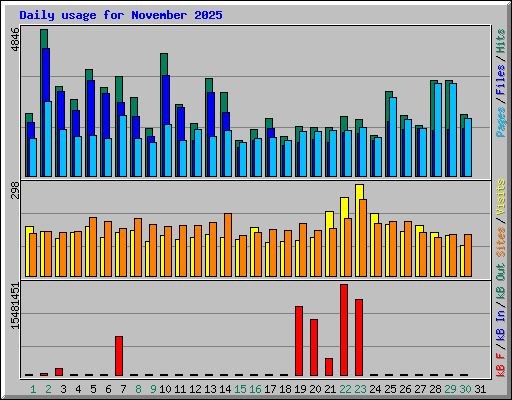 Daily usage for November 2025