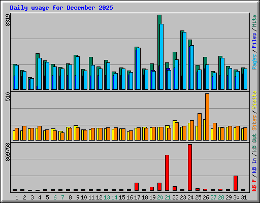 Daily usage for December 2025