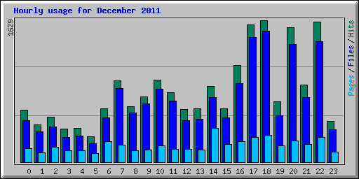 Hourly usage for December 2011