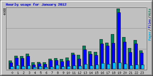 Hourly usage for January 2012