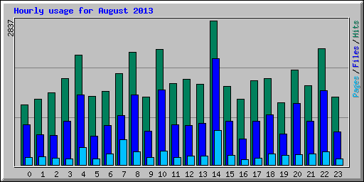 Hourly usage for August 2013