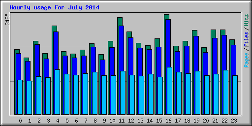 Hourly usage for July 2014