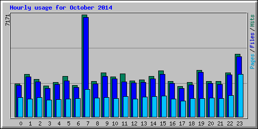 Hourly usage for October 2014