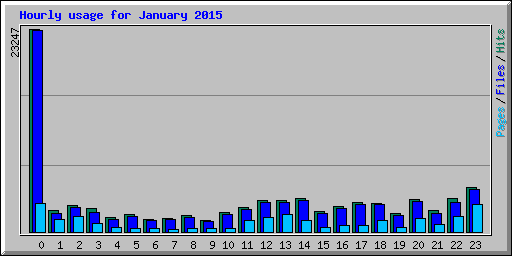 Hourly usage for January 2015