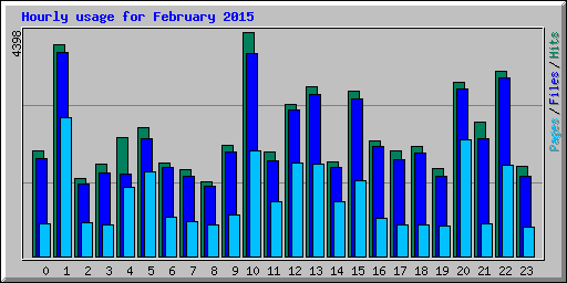 Hourly usage for February 2015