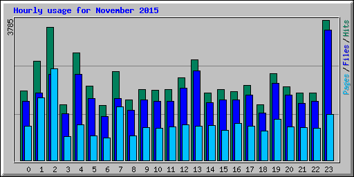 Hourly usage for November 2015