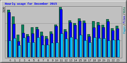 Hourly usage for December 2015