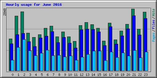 Hourly usage for June 2016