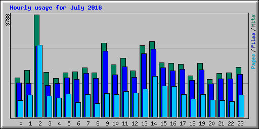 Hourly usage for July 2016