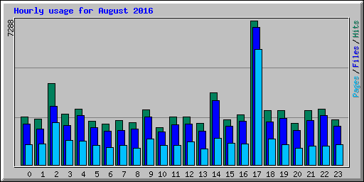 Hourly usage for August 2016