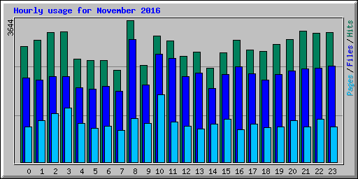 Hourly usage for November 2016