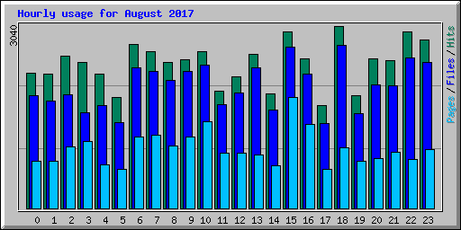 Hourly usage for August 2017