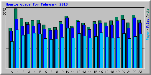Hourly usage for February 2018