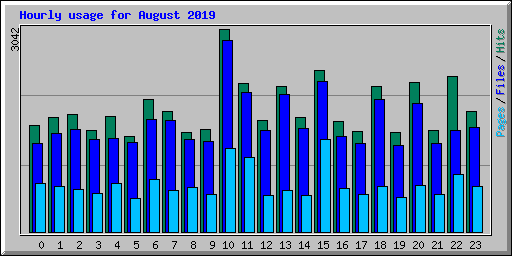Hourly usage for August 2019