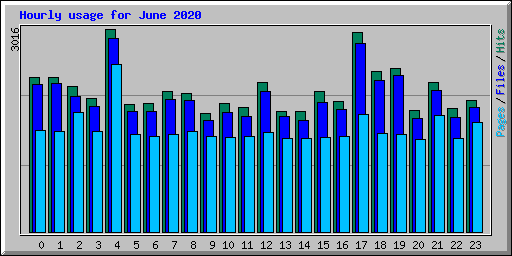 Hourly usage for June 2020