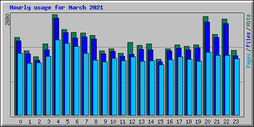 Hourly usage for March 2021