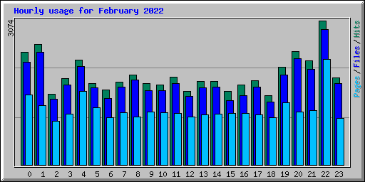 Hourly usage for February 2022