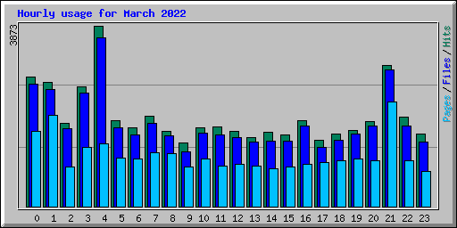 Hourly usage for March 2022