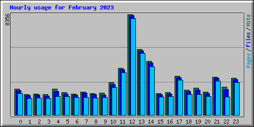 Hourly usage for February 2023